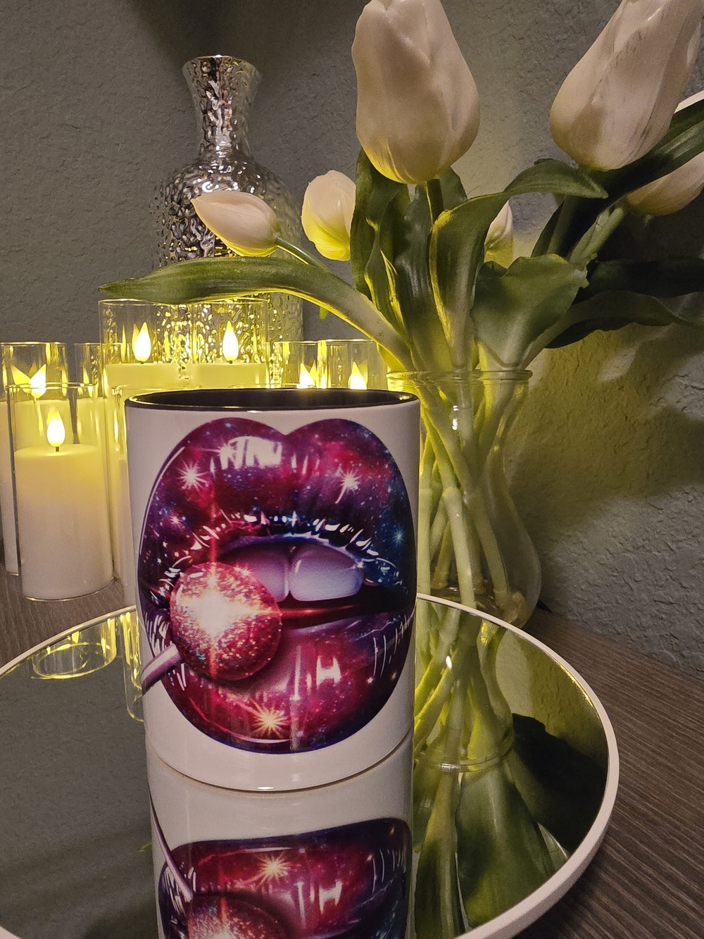 Deep purple and White Ceramic Coffee cup [11oz]